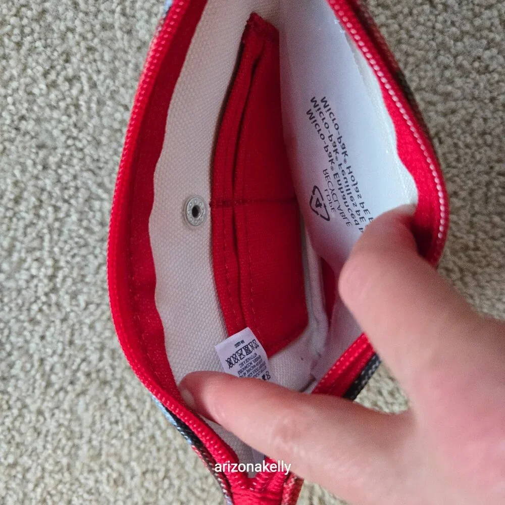 Lands' End NEW Canvas Plaid Wristlet Clutch